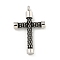 304 Stainless Steel Pendants, with Enamel, Cross Charm, Stainless Steel Color, 29x18x4mm, Hole: 2mm