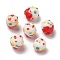 Handmade Lampwork Bumpy Beads, Ice Cream Cake, Orange Red, 12~13x10.5~13x10.5~13mm, Hole: 1.2~1.6mm