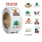 Paper Self-Adhesive Stickers, Flat Round, for Presents Decoration, Round with Christmas Theme, Mixed Color, 25mm