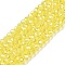 Electroplate Glass Beads Strands, AB Color Plated, Faceted, Rondelle, Champagne Yellow, 2.9~3.3x2mm, Hole: 0.8mm, about 148~150pcs/strand, 15.55~15.75 inch(39.5~40cm)