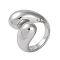 Non-Tarnish 304 Stainless Steel Ion Plating(IP) Rings, Stainless Steel Color, Adjustable