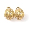 304 Stainless Steel ABS Imitation Pearl Stud Earrings for Women, Real 18K Gold Plated, Star, 22x17mm