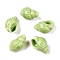 Handmade Printed Porcelain Beads Strand, Conch Shape, Pale Green, 20~21x13~14x11.5~12mm, Hole: 1.4mm, about 18pcs/strand, 14.17''(36cm)