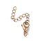 304 Stainless Steel Chain Extender, Rose Gold, 65~70mm, Clasp: 9x15mm, Chain: 43mm, Ring: 6x1mm.