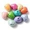 Opaque Acrylic Beads, Heart, Mixed Color, 14.5x18.5x14mm, Hole: 2.7mm