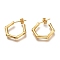 304 Stainless Steel Half Hoop Earrings, Stud Earrings, with Ear Nuts, Bamboo Stick, Golden, 20x17x3mm, Pin: 0.7mm