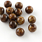 Round Imitation Gemstone Acrylic Beads, Coconut Brown, 8mm, Hole: 2mm