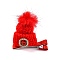 Christmas Party Hair Accessories, Knitted Hat Cloth Rhinestone Alligator Hair Clip, with Iron Clip, Red, 48.6x50x14.7mm