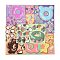 8Pcs Donut Cute PVC Adhesive Stickers Set, Mixed Color, 160x110.5x0.2mm