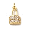 Brass Micro Pave Clear Cubic Zirconia Glass
 Pendants KK-R162-027G-1