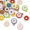 24Pcs 12 Colors Frosted Painted Colored Alloy Pendants FIND-TA0003-24-10