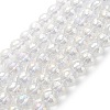 Electroplated Synthetic Quartz Crystal Beads Strands G-Z038-A02-03AB-1-1