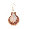 Copper Wire Wrapped Natural Scallop Shell Dangle Earring for Women EJEW-JE04721-8