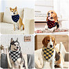 Globleland 6Pcs 6 Colors Tartan Pattern Polyester Dog Bandanas AJEW-GL0001-98-6