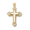 Brass Micro Pave Cubic Zirconia Pendants KK-R002-06G-1