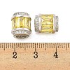 Rack Plating Brass Micro Pave Cubic Zirconia European Beads KK-F089-31P-06-3