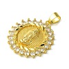 Brass Micro Pave Clear Cubic Zirconia Pendants KK-H472-46B-G-2