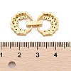 Brass Micro Pave Clear Cubic Zirconia Fold Over Clasps KK-C075-02G-3