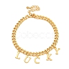 Brass Charm Bracelets for Women BJEW-U008-19G-02-1