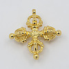Real 18K Gold Plated Brass Buddhist Pendants KK-K094-02G-1