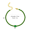 Stylish Stainless Steel Pave Green Cubic Zirconia Link Chain Bracelets for Saudi National Day UE7447-2-1