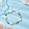 Cowrie Shell and Gemstone Beads Anklets AJEW-AN00594-2