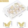 Olycraft 200Pcs Butterfly & Flower Alloy Cabochons MRMJ-OC0002-61-2