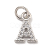 Initial Letter Brass with Cubic Zirconia Charms KK-Q814-26A-P-1