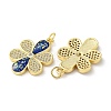 Brass Micro Pave Clear Cubic Zirconia Pendants KK-C045-29G-2