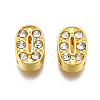 Golden Plated Alloy Slide Charms PALLOY-WH0065-28J-G-2
