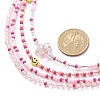 4Pcs 4 Style Smiling Face Flower Acrylic & Glass Seed Beaded Necklaces Set for Women NJEW-JN04015-5