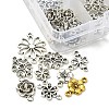 80Pcs 8 Styles Tibetan Style Alloy Flower Connector Charms TIBE-YW0001-33-2