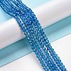 Faceted Rondelle Transparent Glass Beads Strands EGLA-J134-4x3mm-B11-4