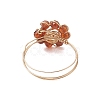 Flower Natural Gemstone Rings RJEW-JR00730-5