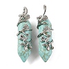 Synthetic Turquoise Double Terminal Pointed Pendants G-C144-03P-01-1