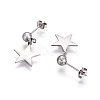 Tarnish Resistant 304 Stainless Steel Dangle Stud Earrings EJEW-F234-17P-2