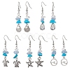 Natural & Synthetic Mixed Stone Dangle Earrings EJEW-JE06147-1