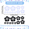 Gorgecraft 4 Sheets 2 Colors Flower PVC Waterproof Car Stickers DIY-GF0008-94A-2