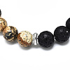 Natural Picture Jasper Beads Stretch Bracelets BJEW-R309-02-A11-2