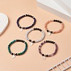 Natural & Synthetic Mixed Gemstone Beaded Stretch Bracelet BJEW-JB09260-6