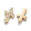 316 Surgical Stainless Steel Cubic Zirconia Tiny Cross Charms X-STAS-F256-018G-3