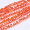 Faceted Rondelle Electroplate AB Color Plated Glass Beads Strands X-EGLA-F003-C20-2