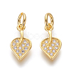 Brass Micro Pave Cubic Zirconia Charms ZIRC-J021-25-RS-2