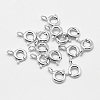 Rhodium Plated 925 Sterling Silver Spring Ring Clasps STER-K167-076A-P-1