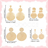 ANATTASOUL 4 Pairs 4 Style Alloy Flat Round Dangle Stud Dangle Earrings for Women EJEW-AN0003-91-2