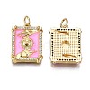 Brass Micro Pave Clear Cubic Zirconia Pendants ZIRC-S067-011-NR-3