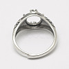 Adjustable Thailand 925 Sterling Silver Finger Ring Components STER-P033-31AS-3