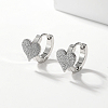 Non-Tarnish Fashionable Classic Heart Stainless Steel Hoop Earrings for Women IK8594-1