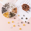 300Pcs 6 Colors 6-Petal Iron Bead Caps IFIN-CJ0001-67-6