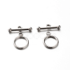 Tarnish Resistant 201 Stainless Steel Ring Toggle Clasps STAS-E088-24-1